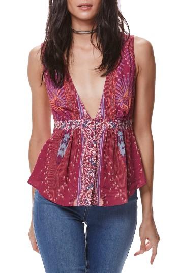 Women's Free People The Siren Tank - Burgundy