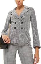 Women's Topshop Fitted Boyfriend Blazer Us (fits Like 0-2) - Grey