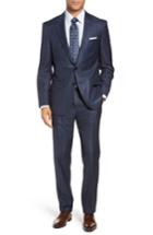 Men's Boss Harvers/glover Trim Fit Windowpane Wool & Silk Suit