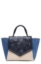 Welden Saunter Calfskin Leather Top Handle Satchel - Blue