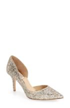 Women's Badgley Mischka 'daisy' Embellished Pointy Toe Pump .5 M - Metallic