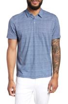 Men's Zachary Prell Cedar Regular Fit Grid Print Polo - Blue