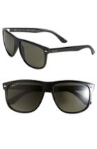Women's Ray-ban Highstreet 60mm Polarized Flat Top Sunglasses - Black Polarized