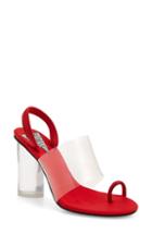 Women's Jeffrey Campbell Mania Clear Toe Loop Sandal M - Red