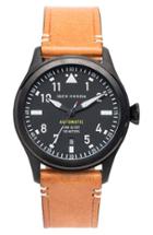 Men's Jack Mason Aviation Automatic Leather Strap Watch, 42mm