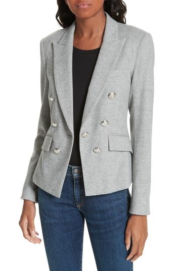 Women's Veronica Beard Diego Herringbone Dickey Jacket - Grey