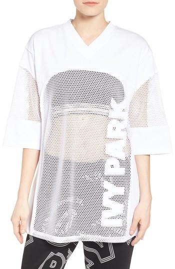 Women's Ivy Park Logo Mesh Oversize Tee, Size - White