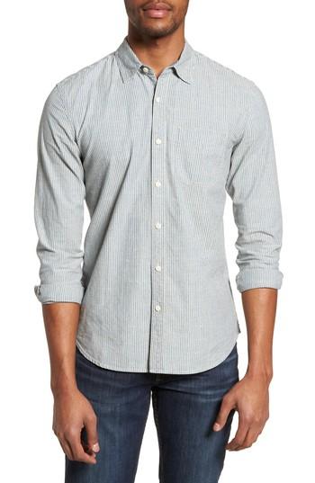 Men's Ag Nelson Slim Fit Stripe Sport Shirt - Metallic