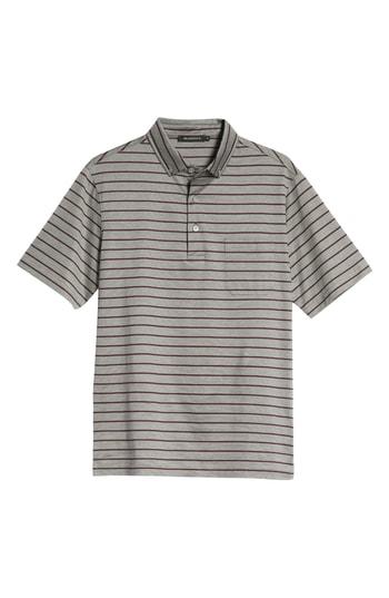 Men's Bugatchi Stripe Knit Polo - Grey