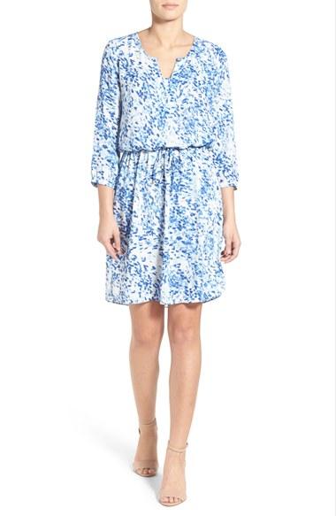 Women's Nydj 'alex' Pleat Back Drawstring Dress With Shaper