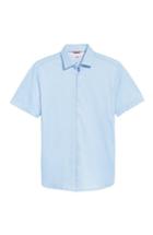 Men's Stone Rose Contemporary Fit Geo Tech Sport Shirt (l) - Blue
