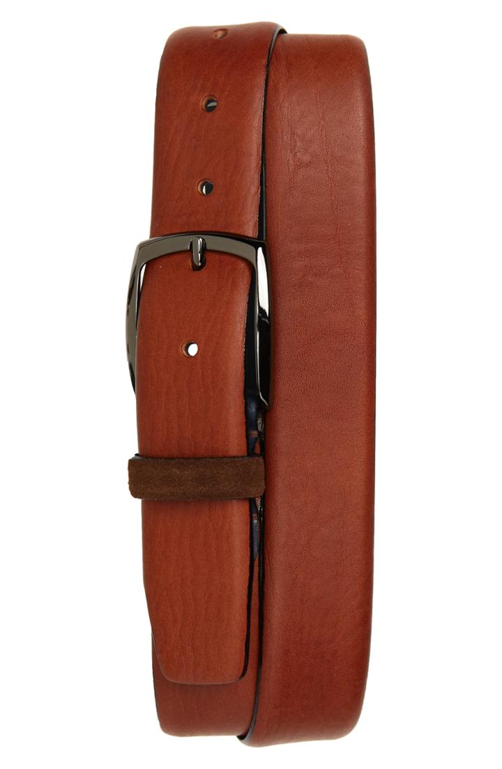 Men's Ted Baker London Cubes Leather Belt - Brown