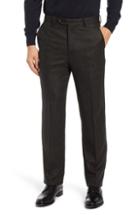 Men's Berle Flat Front Herringbone Wool & Cashmere Trousers