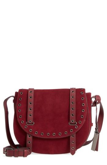 Vince Camuto Areli Suede & Leather Crossbody Saddle Bag - Metallic
