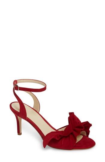 Women's Butter Gem Embellished Ankle Strap Sandal .5 M - Red