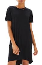 Women's Topshop Split Neck T-shirt Dress Us (fits Like 0) - Black