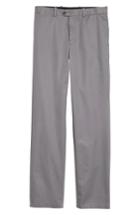 Men's Nordstrom Men's Shop Smartcare(tm) Classic Supima Cotton Flat Front Trousers X 32 - Grey (online Only)