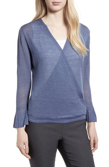 Women's Nic+zoe Ruffle Cuff 4-way Cardigan - Blue