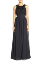 Women's Js Collections Embellished Chiffon Gown