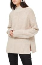 Women's Topshop Mock Neck Sweater Us (fits Like 2-4) - Beige