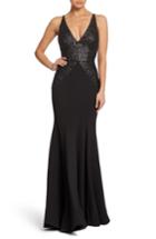 Women's Dress The Population Marlene Sequin Trumpet Gown, Size - Black