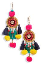 Women's Panacea Tassel & Pompom Earrings