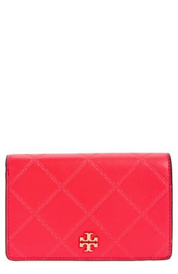 Women's Tory Burch Medium Georgia Slim Leather Wallet - Pink
