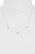 Women's Zoe Chicco Turquoise & Diamond Station Short Necklace
