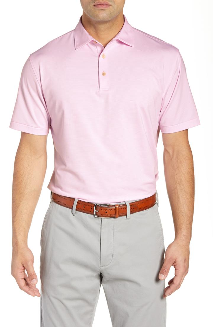 Men's Peter Millar Jubilee Stripe Jersey Polo - Pink
