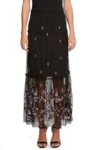 Women's Willow & Clay Embroidered Midi Skirt - Black