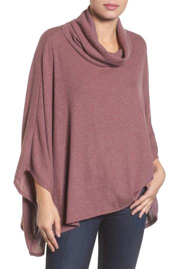 Women's Caslon Cowl Neck Poncho Top, Size - Burgundy
