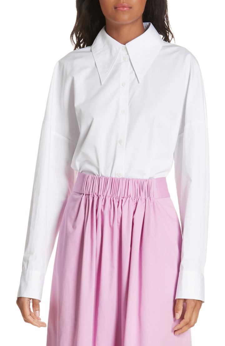 Women's Tibi Oversize Poplin Shirt - White