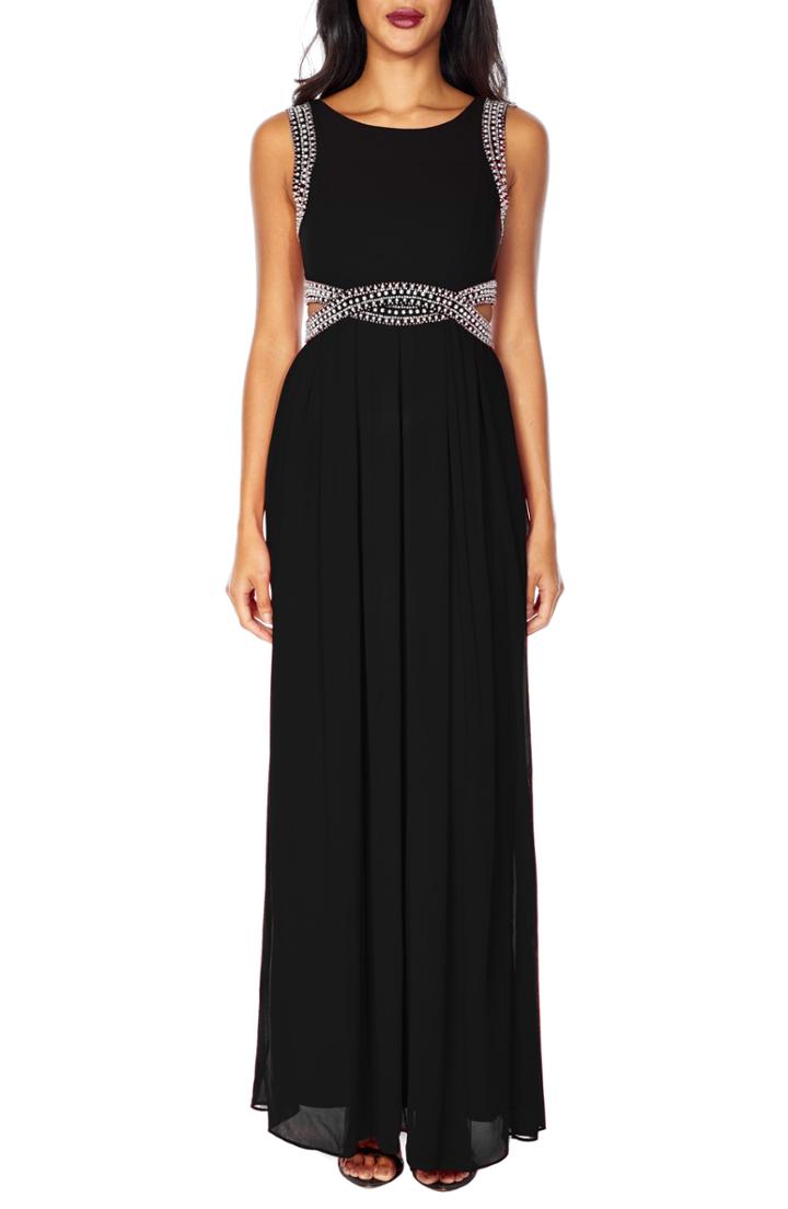 Women's Carmen Marc Valvo Infusion Split Chiffon Halter Gown