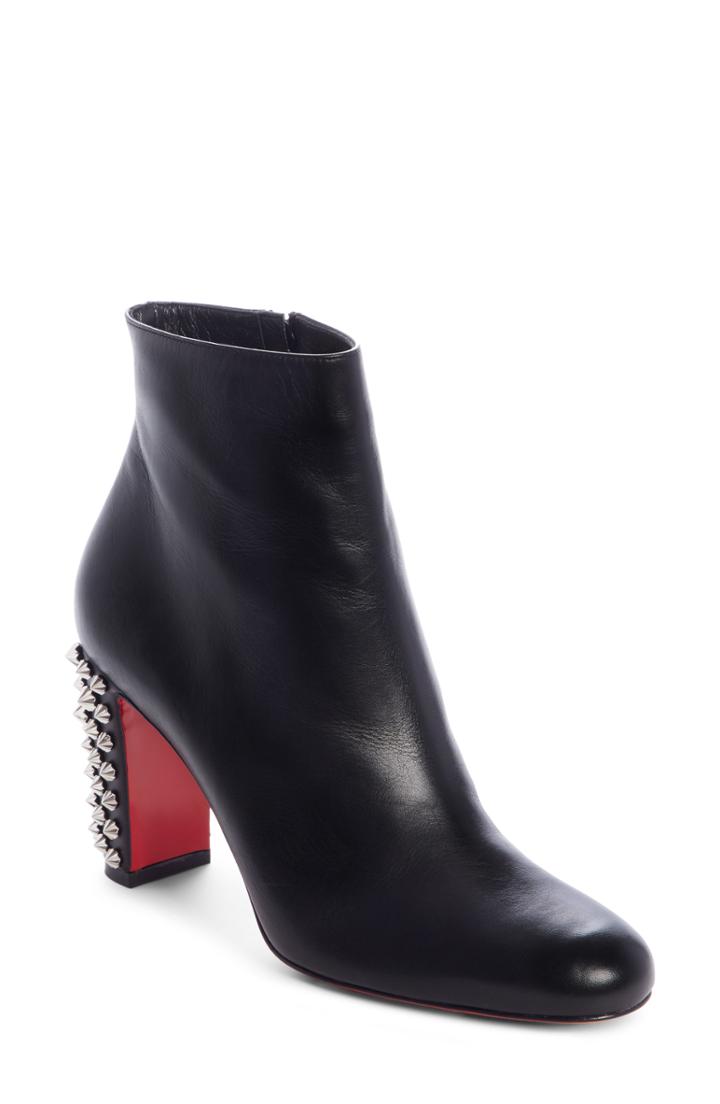 Women's Christian Louboutin Suzi Folk Spiked Bootie Us / 34eu - Black
