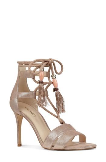 Women's Nine West Mangalara Lace-up Sandal .5 M - Pink