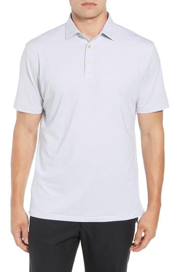 Men's Peter Millar Halford Classic Fit Stripe Stretch Golf Polo - White