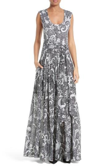 Women's Diane Von Furstenberg Cotton & Silk Maxi Dress - Black