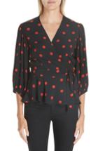 Women's Ganni Floral Print Mesh Turtleneck