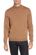 Men's Nordstrom Men's Shop Mock Neck Merino Wool Sweater, Size - Brown
