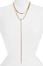 Women's Something Navy 2-in-1 Snake Chain Lariat Necklace (nordstrom Exclusive)