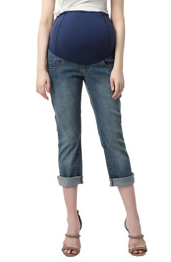 Women's Kimi And Kai Jodie Crop Girlfriend Maternity Jeans - Blue