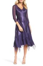 Women's Komarov Handkerchief Hem A-line Dress - Purple