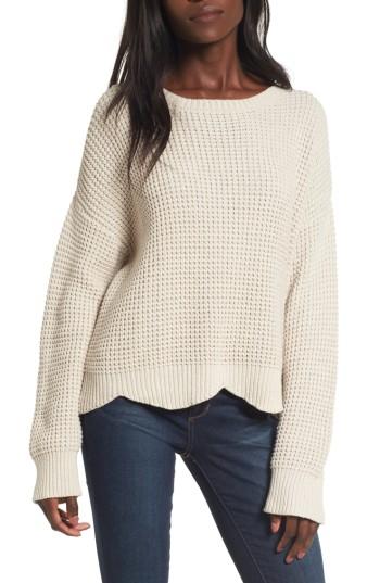 Women's Lost + Wander Nina Scalloped Hem Sweater - Ivory