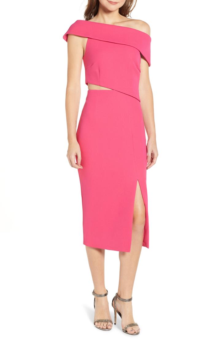 Women's Elliatt Serpentine One-shoulder Cutout Midi Dress