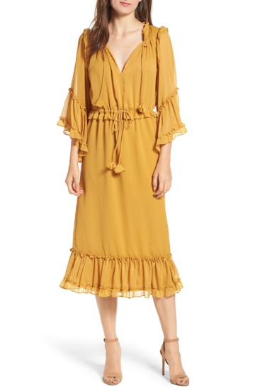 Women's Elliatt Serpentine One-shoulder Cutout Midi Dress