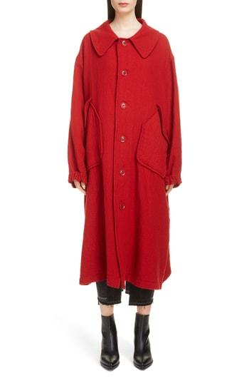 Women's Y's By Yohji Yamamoto Big Pocket Wool Coat - Red