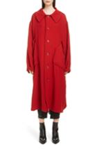 Women's Y's By Yohji Yamamoto Big Pocket Wool Coat - Red