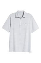 Men's Vineyard Vines Color To White Feeder Stripe Polo, Size - Grey
