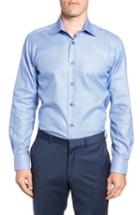 Men's David Donahue Slim Fit Solid Dress Shirt .5 34/35 - Blue