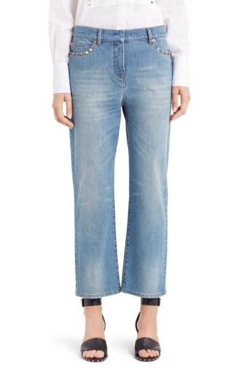 Women's Valentino Rockstud Boyfriend Jeans - Blue